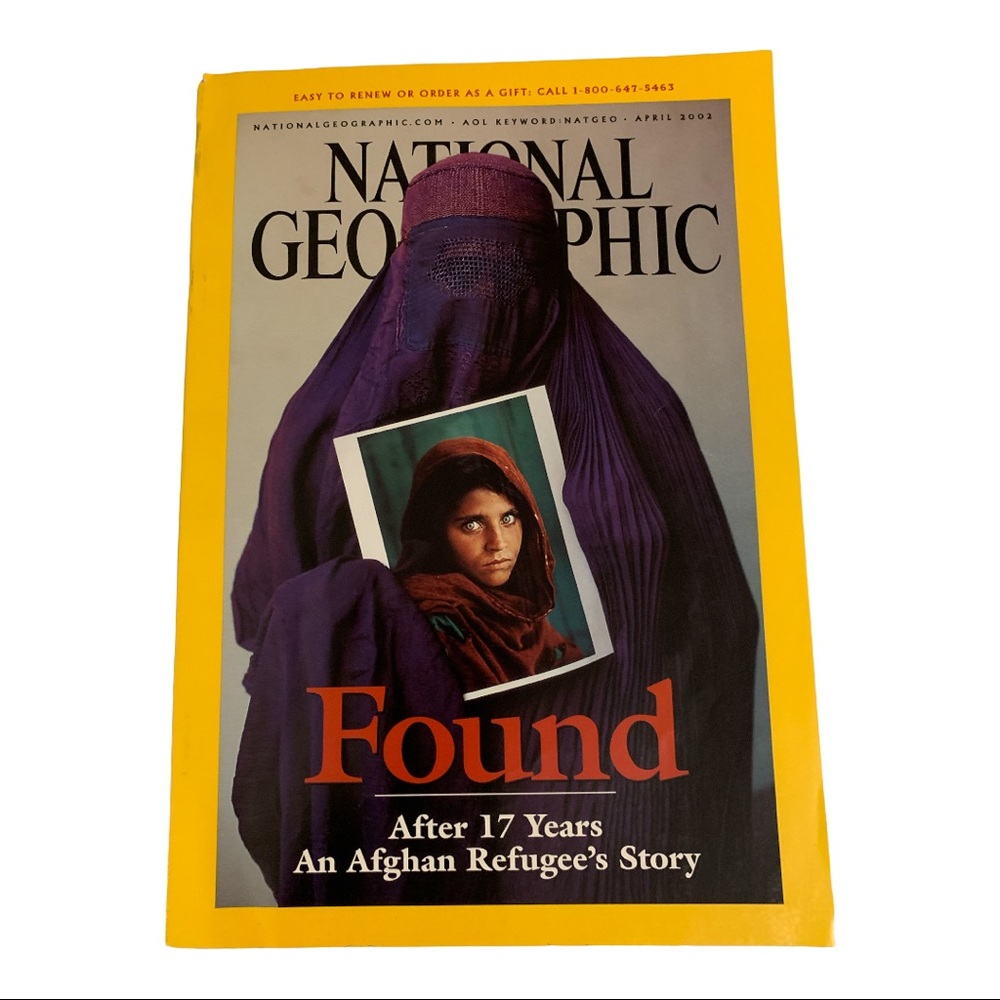 Vintage Afghan Girl FOUND National Geographic Magazine April 2002